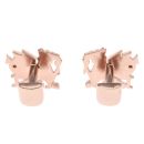 9ct Rose Gold 0.02ct Diamond Welsh Dragon Clogau Cufflinks