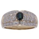 9ct Yellow Gold 0.25ct Diamond And Sapphire Cluster Ring