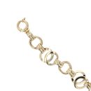 14ct Yellow Gold Circle Link Fancy 8" Bracelet