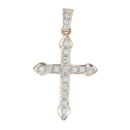 9ct Yellow Gold Cubic Zirconia Cross Pendant