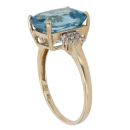 9ct Yellow Gold 0.10ct Brilliant Cut Diamond and Topaz Solitaire Ring