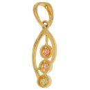 22ct Yellow Gold Cubic Zirconia Colourful Trilogy Pendant