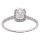 Silver Cubic Zirconia Cluster Ring By Icesia