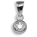 9ct White Gold 0.25ct Rubover Pendant