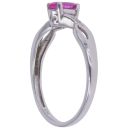 9ct White Gold 0.05ct Diamond and Pink Sapphire Single Stone Ring