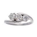18ct White Gold Diamond Twist Trilogy Ring