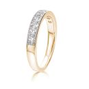 9ct Yellow Gold 0.33ct Natural Diamond Half Eternity Ring with Milgrain Detail