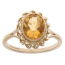 9ct Yellow Gold Citrine Single Stone Ring