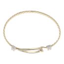 9ct Yellow Gold Cubic Zirconia Twist Patterned Hinged Bangle