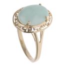 9ct Yellow Gold Jade Greek Key Ring