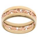 9ct Yellow and Rose Gold Clogau Three Row Ring