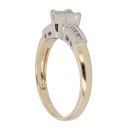 9ct Yellow Gold 0.25ct Princess and Brilliant Cut Diamond Cluster Ring