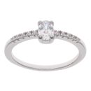 Silver Cubic Zirconia Single Stone Ring By Icesia