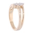 9ct Yellow Gold 0.15ct Diamond Three Stone Crossover Ring