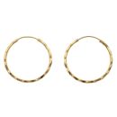 22ct Yellow Gold Faceted Hoop Earrings