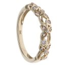 9ct Yellow Gold 0.15ct Diamond Fancy Leaf Ring