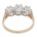 9ct Yellow Gold Cubic Zirconia Three Stone Ring