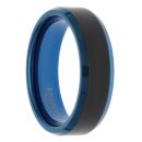 Unique & Co Tungsten And Carbide Blue And Black Wedding Ring