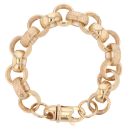 9ct Yellow Gold Patterned and Plain Belcher Bracelet 8.5"