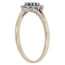 9ct Yellow Gold Sapphire and Cubic Zirconia Cluster Ring