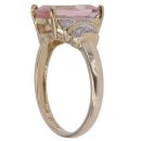 9ct Yellow Gold 0.10ct Brilliant Cut Diamond and Morganite Ring
