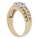 18ct Yellow and White Gold 0.37ct Diamond Signet Ring
