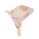 14ct Yellow White And Rose Gold Stone Set Ring