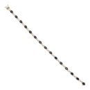 9ct Yellow Gold 0.15ct Diamond and Sapphire Bracelet 7"