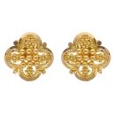 22ct Yellow Gold Granulation Fleur Stud Earrings