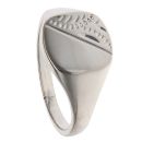 Silver Half Patterned Signet Ring By Icesia