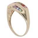 9ct Yellow Gold Multi Gemstone Ring
