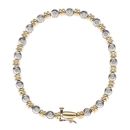 14ct Yellow and White Gold 1.00ct Brilliant Cut Diamond Fancy Bracelet 7.5"