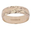 9ct Yellow Gold 5.8mm Patterned Wedding Band