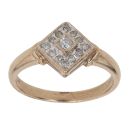 9ct Yellow Gold 0.15ct Brilliant Cut Diamond Cluster Ring