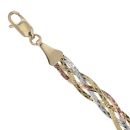 9ct Yellow White and Rose Gold Twist Bracelet 7"