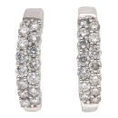 9ct White Gold 0.55ct Brilliant Cut Two Row Hoop Earrings