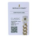 14ct Yellow Gold Monaco Curb Classic Flex, Cubic Zirconia Pave Lock Chain 20"