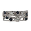 9ct White Gold 0.31cts Diamond And Sapphire Ring