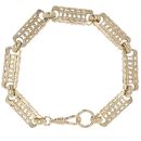 9ct Yellow Gold Stars and Bars Bracelet 7.5"