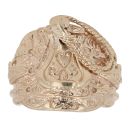 9ct Yellow Gold Patterned Saddle Ring