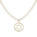 9ct Yellow Gold Star Of David Pendant and Chain 20"