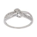 9ct White Gold 0.10ct Brilliant Cut Diamond Crossover Ring