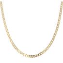 14ct Yellow Gold Monaco Curb Classic Pave Lock Chain 18"