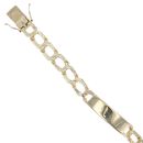 9ct Yellow Gold Textured ID Bracelet 8.5"