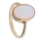 9ct Yellow Gold Created Opal Single Stone Ring