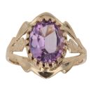 9ct Yellow Gold Amethyst Single Stone Ring