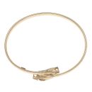 14ct Yellow Gold Lions Torque Bangle