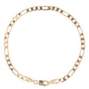 9ct Yellow Gold Figaro Bracelet 7.5"