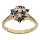 18ct Yellow Gold 0.20ct Diamond And Sapphire Cluster Ring