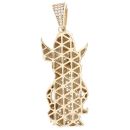 9ct Yellow Gold Cubic Zirconia Angel Pendant